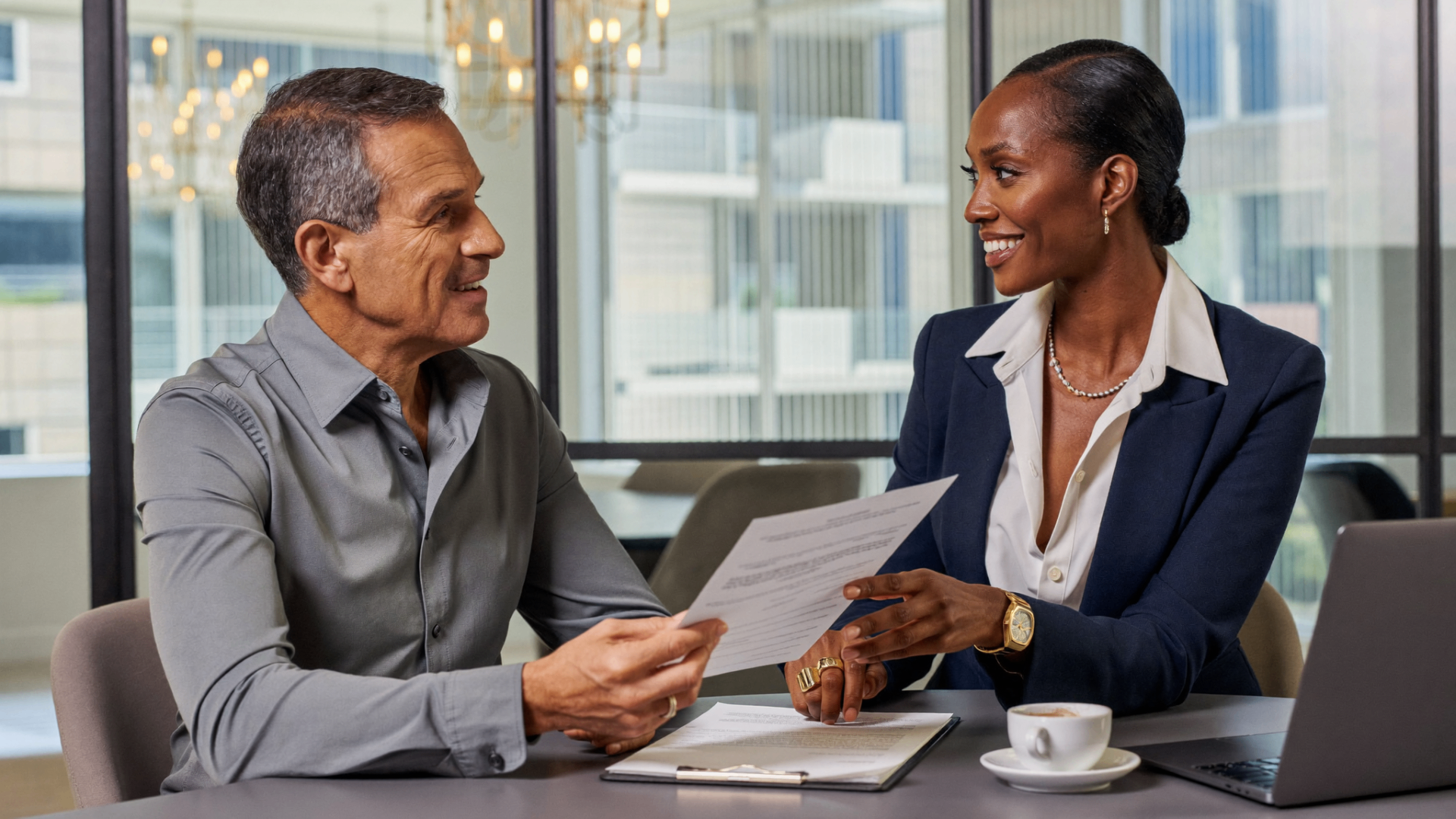 A veteran reviews his resume with a career coach through DRC Serving Heroes workforce development.